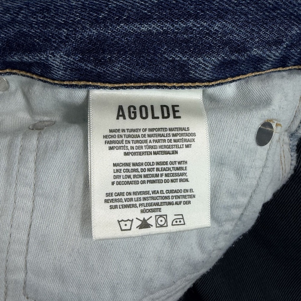 AGOLDE 90s Pinch Waist High Rise Straight Leg Jeans in Blue Wash‎ Women 29 $228 - Picture 9 of 10